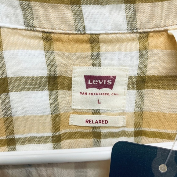 Levi’s Men’s Shirt Casual Plaid Long Sleeve Multicolor Brown Size L New - Picture 9 of 10